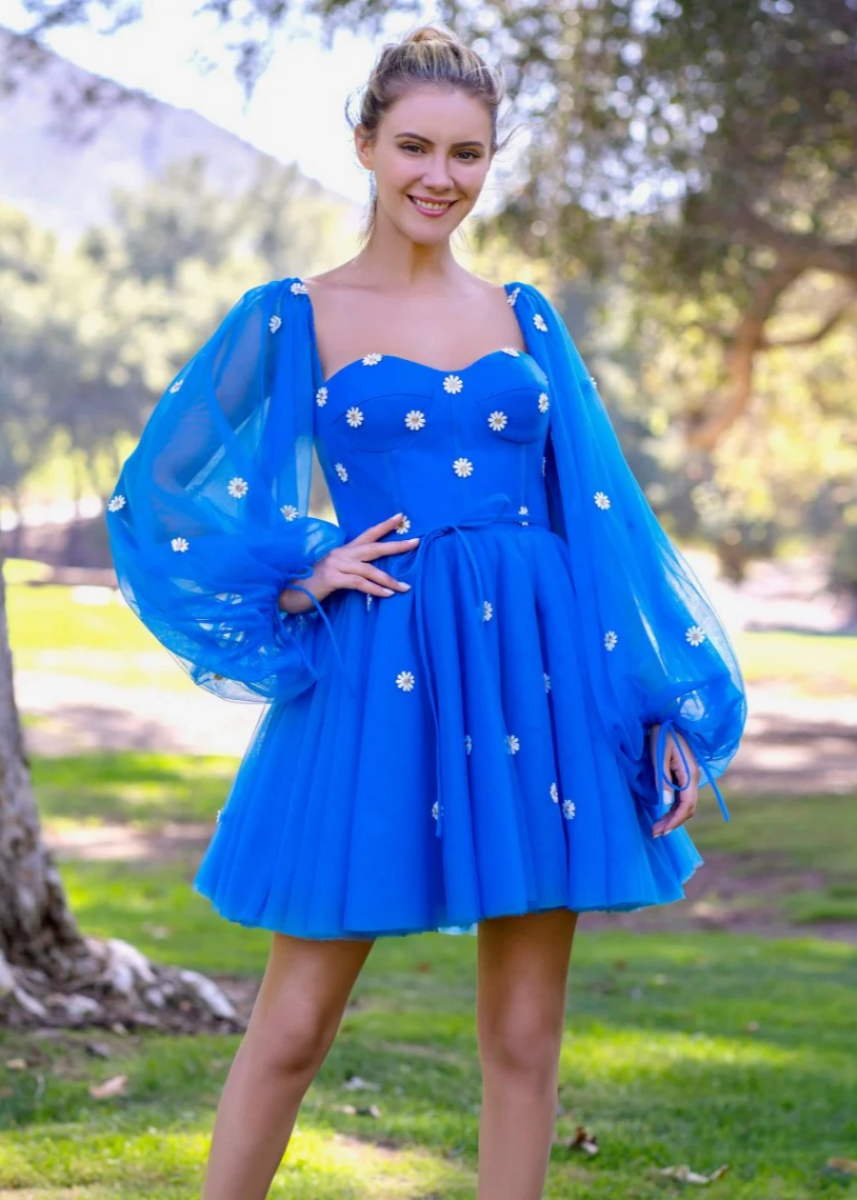 Alcyone | Shine at Homecoming in a Royal Blue Dress with Corset Details - Royal Blue - PromDressClub