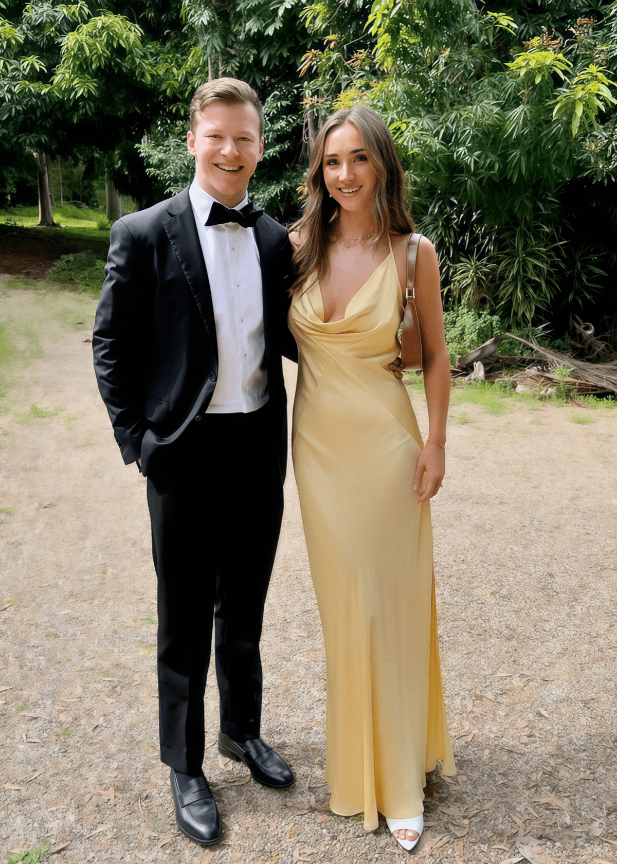 Arlene | Sheath Spaghetti Straps Pleated Pale Yellow Silk Satin Maxi Bridesmaid Dress with Slit and Cowl Neck - Price #price_variant_lowest# - Pale Yellow - PromDressClub