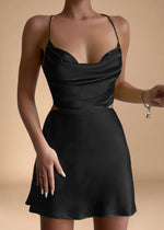 Axelle | Be Unforgettable: Vibrant Orange Homecoming Dresses for Bold Styles - Black - PromDressClub