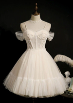 Azurael | Sparkle in Light Purple Homecoming Dress with Bow - White - PromDressClub