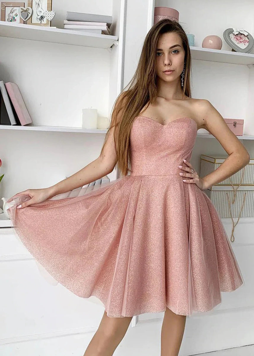 Calixta | Discover Your Dream Rose Gold Homecoming Dress: Sparkle & Shine - Rose Gold - PromDressClub