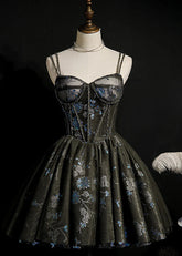 Circe | Unleash Drama with Floral Black Homecoming Dress - Black Floral - PromDressClub