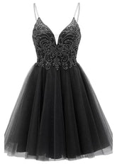 Clarentine | Discover the Perfect Dusty Blue Homecoming Dress for Your Big Night - Black - PromDressClub