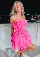 Cymophane | Own The Night in a Vibrant Hot Pink Homecoming Dress - Hot Pink - PromDressClub