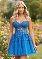 Dramatic Allure Corset Sexy Red Homecoming Dress Great Nights - Royal Blue - PromDressClub