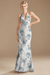 Elegant Blue Floral Bridesmaid Dresses for Any Wedding Scene—Timeless Style & Comfort - Blue Floral - PromDressClub