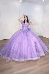 Grace | Gorgeous Light Purple Quinceanera Dresses with Bowes for Unforgettable Sweet 16 Moments - Purple - PromDressClub