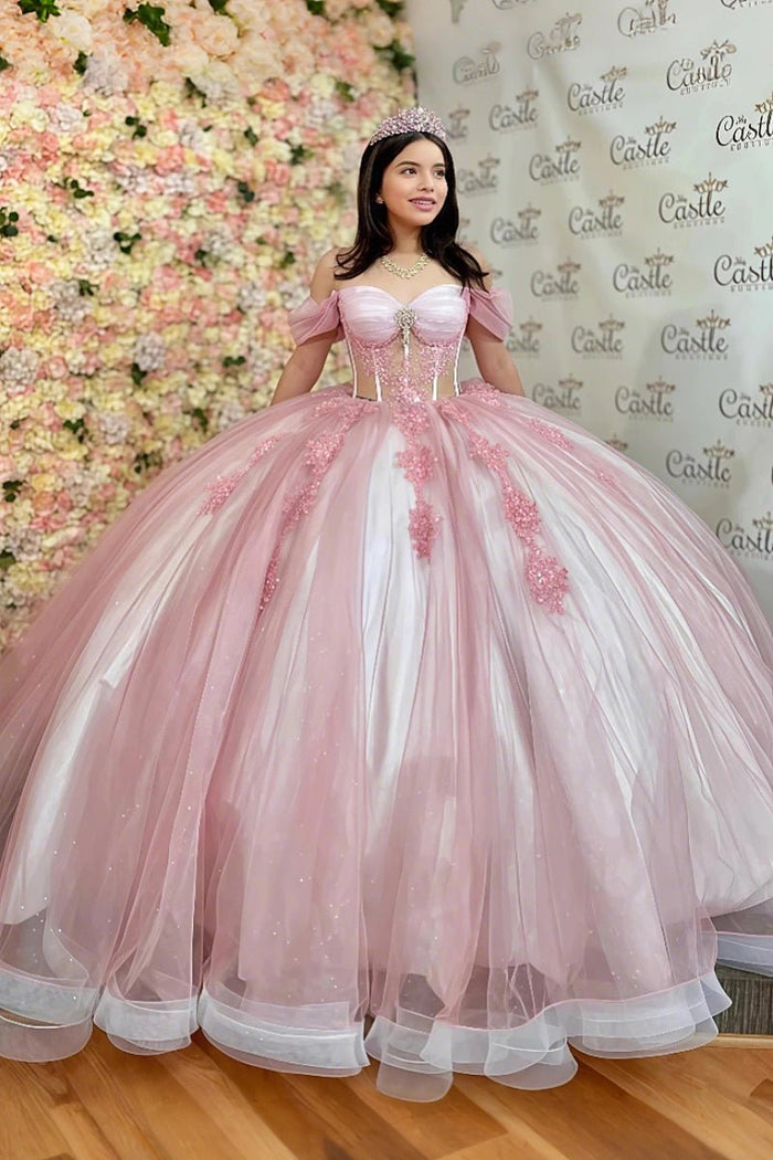 Helena | Stunning Blush Pink Quinceanera Dresses and Trendy Pink Sweet 16 Dresses for Your Special Night - Light Pink - PromDressClub