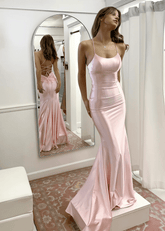 Heloise | Ruffles Mermaid Light Pink Maxi Prom Dress - Light Pink - PromDressClub
