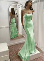 Heloise | Ruffles Mermaid Light Pink Maxi Prom Dress - Price #price_variant_lowest# - Sage - PromDressClub