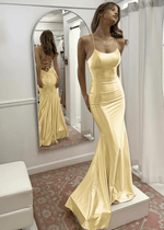 Heloise | Ruffles Mermaid Light Pink Maxi Prom Dress - Yellow - PromDressClub