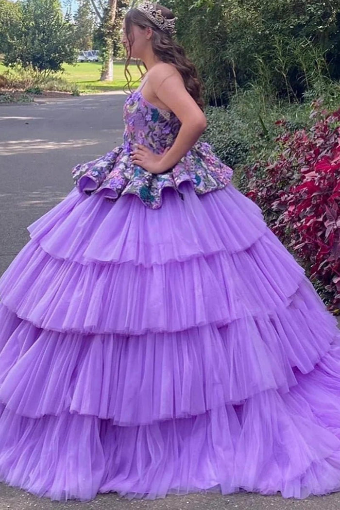 Holly | Beautiful Light Purple Ruffled Quinceanera Dresses for Memorable Celebrations - Light Purple - PromDressClub