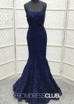Ida |Long Navy Blue Prom Dresses Store With Backless Strapless Mermaid Lace - Price #price_variant_lowest# - Navy Blue - PromDressClub