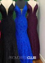 Jamie |Hot Pink Long Prom Dresses Near Me With Mermaid Strapless Trumpet Lace Open Back - Price #price_variant_lowest# - Black - PromDressClub