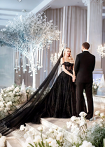 Laila | Elegant Black Wedding Dresses for Classic & Gothic Brides - Black - PromDressClub