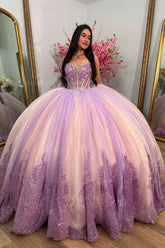 Lara | Own Your Spotlight in Stunning Purple Quince Dresses - Light Purple - PromDressClub