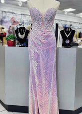 Liz | Mermaid Sparkly Light Purple Sequin Long Prom Dress - Price #price_variant_lowest# - Light Purple - PromDressClub