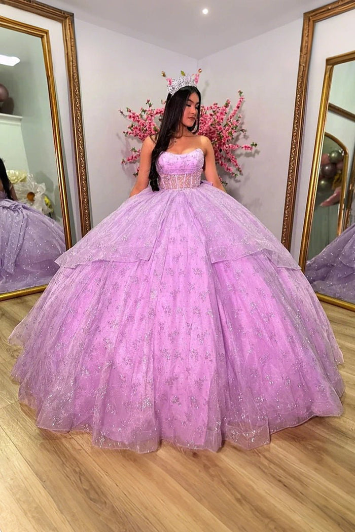 Lucille | Discover Your Dream Purple Quince Dresses – Timeless Elegance for Sweet 16 & Quinceañera - Light Purple - PromDressClub