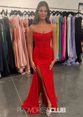 Lynn | Mermaid Plus Size Emerald Green Long Prom Dress - Price #price_variant_lowest# - Red - PromDressClub