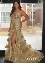 Myrna | A Line Sequin - Embroidery Light Purple Long Formal Dress - Price #price_variant_lowest# - Gold - PromDressClub