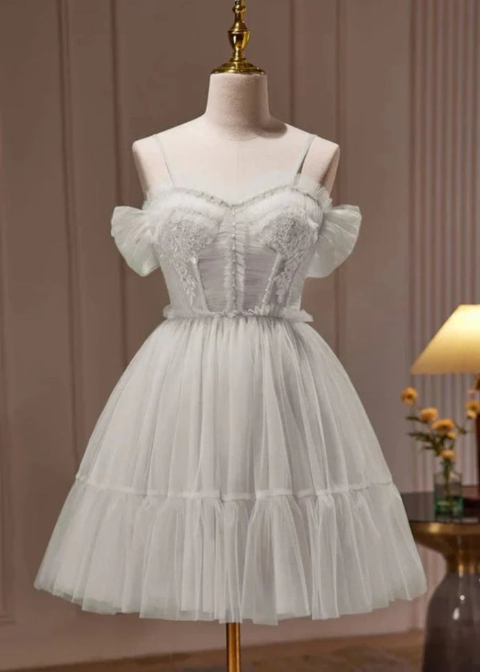 Azurael | Sparkle in Light Purple Homecoming Dress with Bow - Ivory - PromDressClub