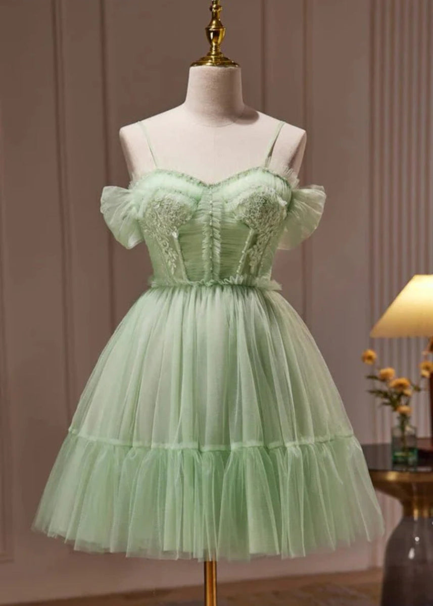 Azurael | Sparkle in Light Purple Homecoming Dress with Bow - Sage - PromDressClub