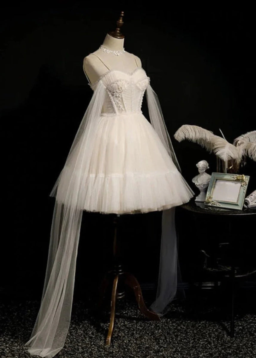 Azurael | Sparkle in Light Purple Homecoming Dress with Bow - White - PromDressClub