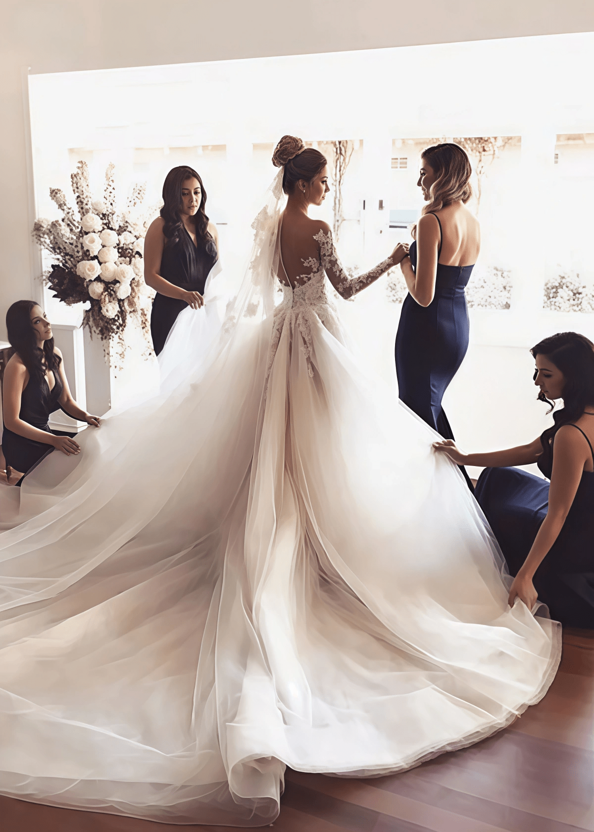 Belinda | Simple Mermaid Navy Blue Satin Maxi Bridesmaid Dress with Spaghetti Straps and Sweetheart Neck - Price #price_variant_lowest# - Navy Blue - PromDressClub