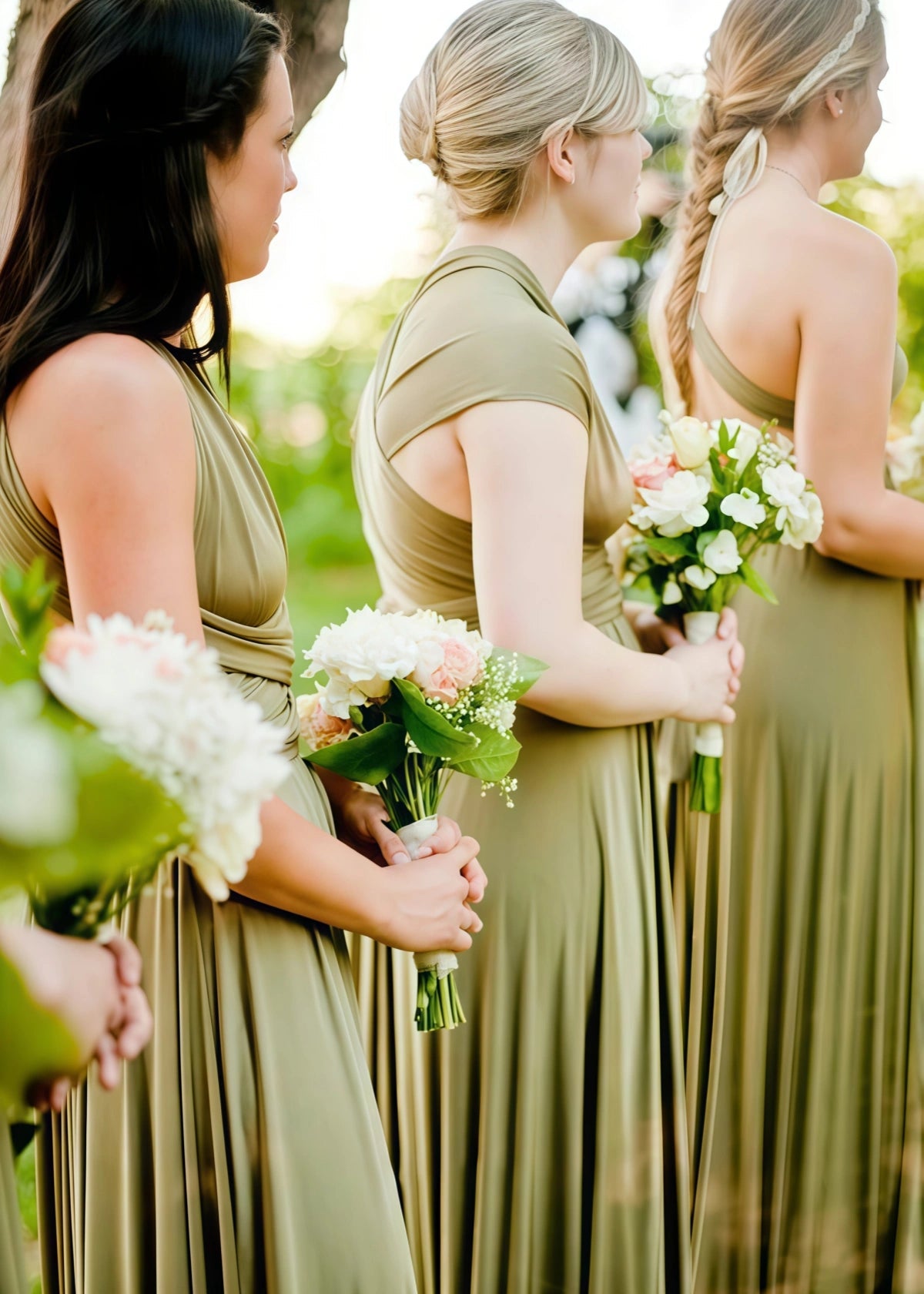 Bella | Chic Sash Sage Green Halter Chiffon Long Bridesmaid Dresses with Slit A Line - Price #price_variant_lowest# - Sage - PromDressClub