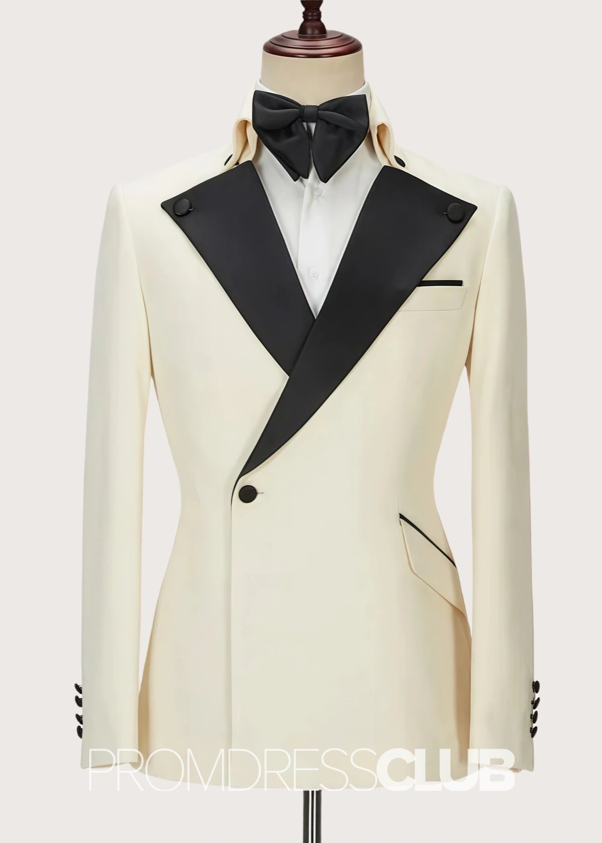 Benjamin |Off White Prom Suits For Men With Fit One Button Stylish |Two Pieces Bespoke Men Suits - Price #price_variant_lowest# - 34 - PromDressClub