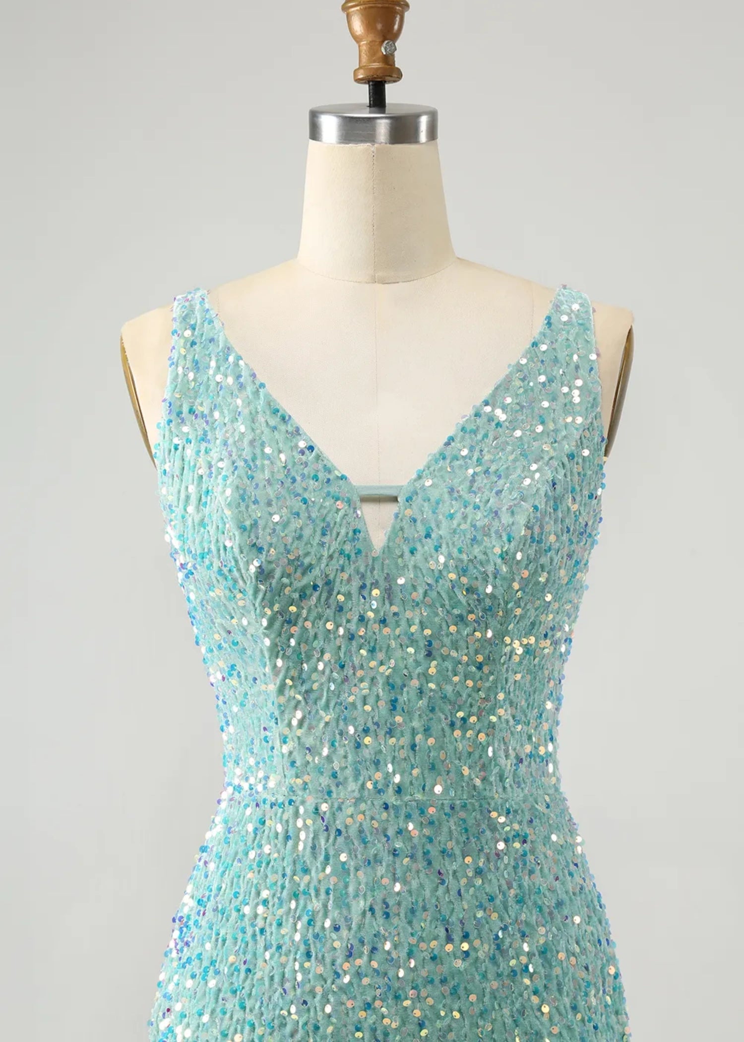 Beryl |Bodycon V - neck Sequins Short Dark Blue Homecoming Dress With Fringe - Sage - PromDressClub