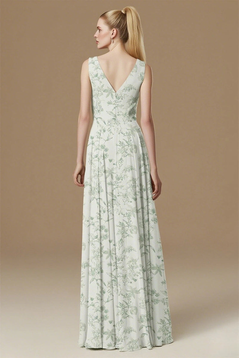 Blissfully Gorgeous Sage Green Floral Dress Bridesmaid for Garden Elegance - Sage Floral - PromDressClub