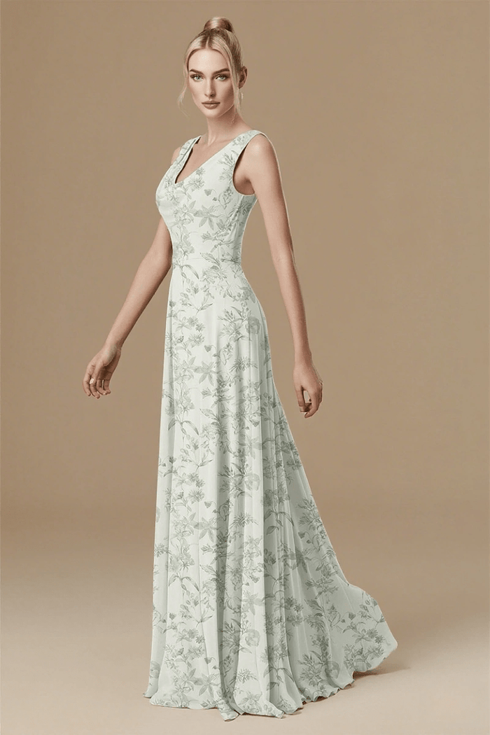 Blissfully Gorgeous Sage Green Floral Dress Bridesmaid for Garden Elegance - Sage Floral - PromDressClub