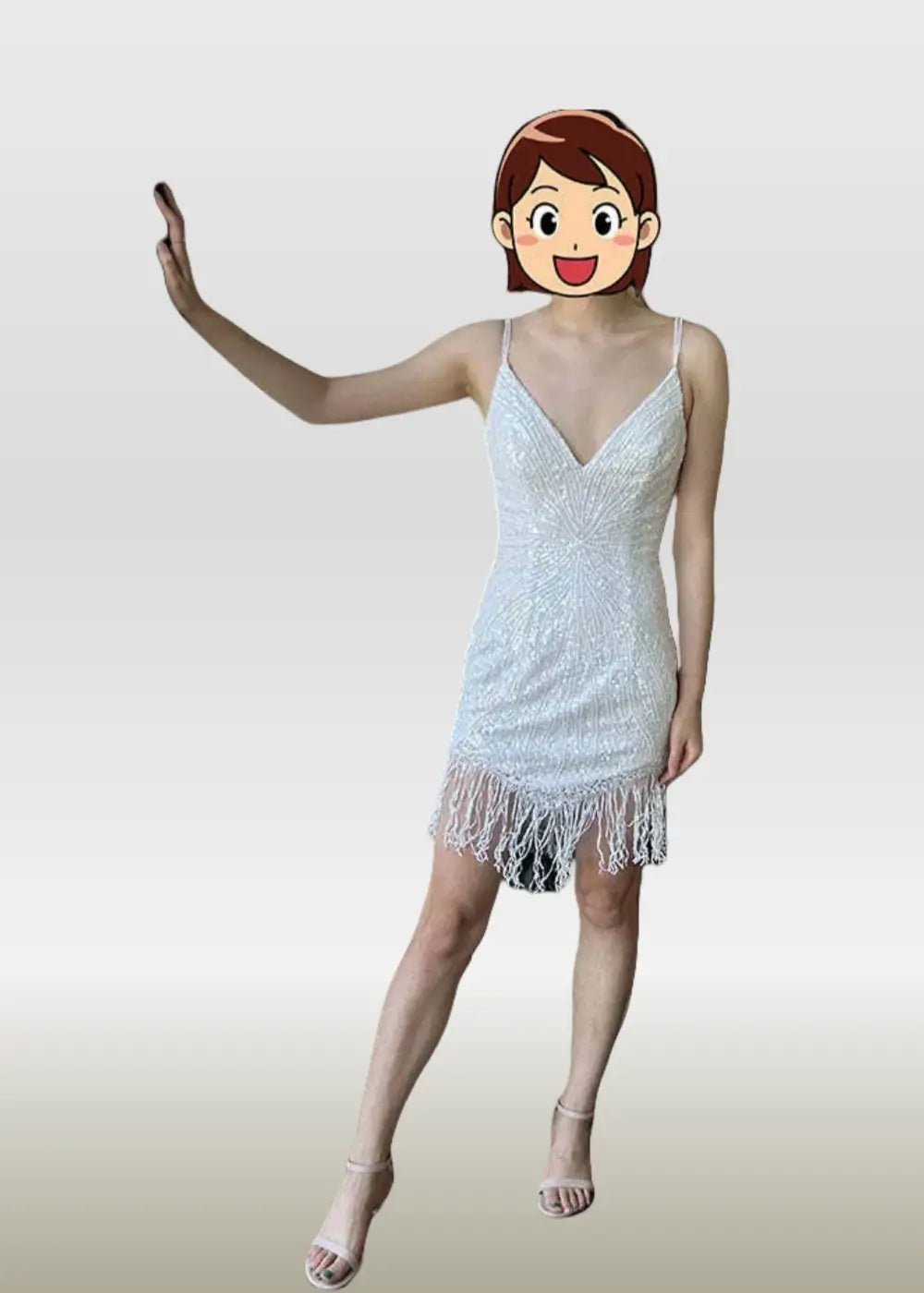 Maxine |Bodycon Sheath Corset White Sequin Short Homecoming Dress with Tassel - PromDressClub