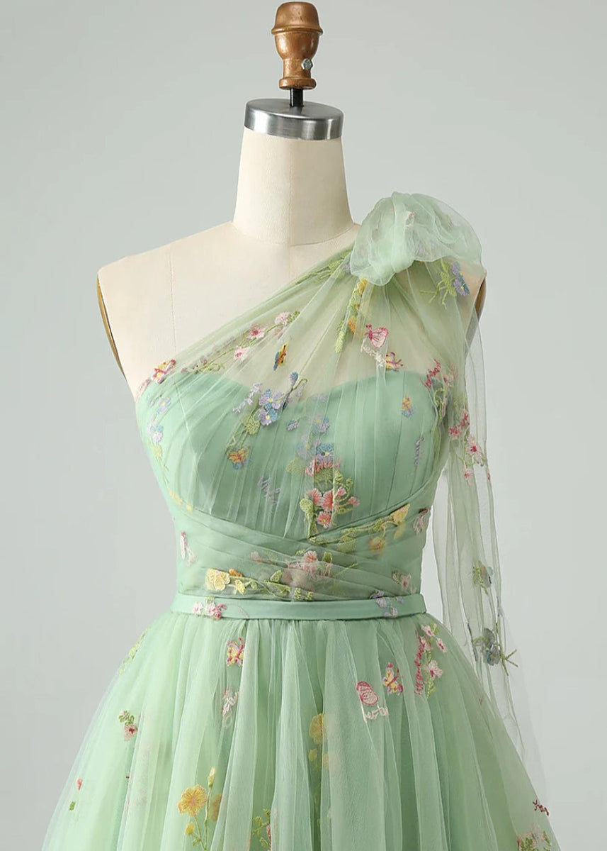 Byzantia | Discover Your Dream Blue Floral Homecoming Dress for Unforgettable Moments - Sage - PromDressClub