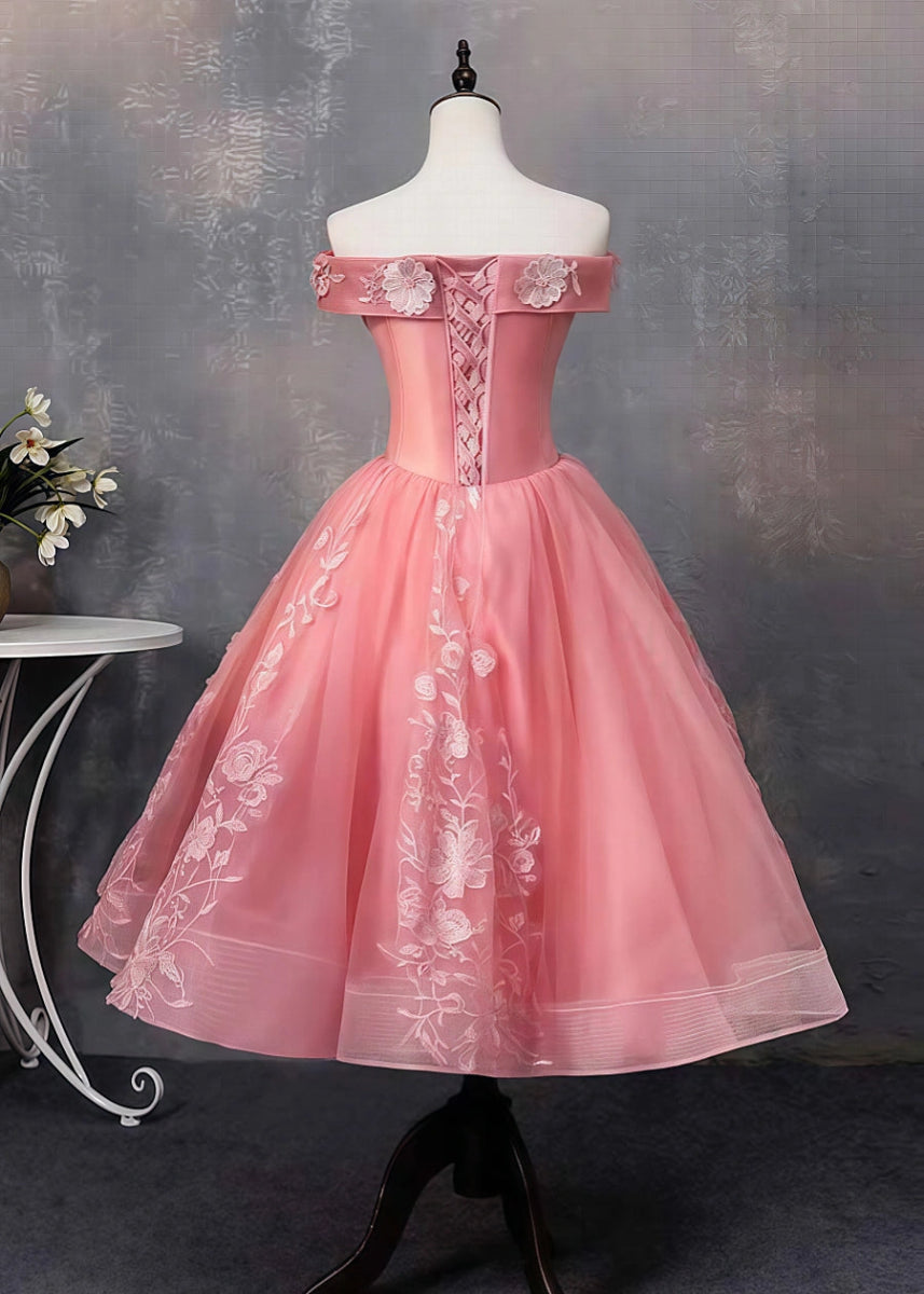 Celandine | Radiant Pink Homecoming Dress That Move & Sparkle All Night Long - Pink Floral - PromDressClub