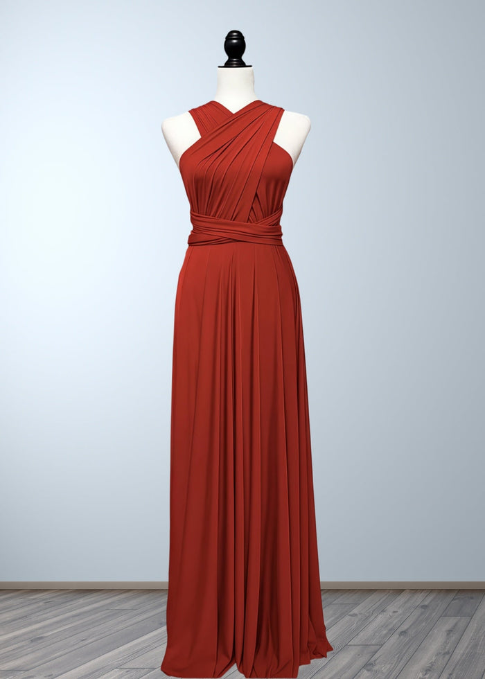 Charlotte | Romance Dreamer Infinity Maternity Orange Chiffon Maxi Bridesmaid Dress with Multiway Convertible - Price #price_variant_lowest# - Orange - PromDressClub