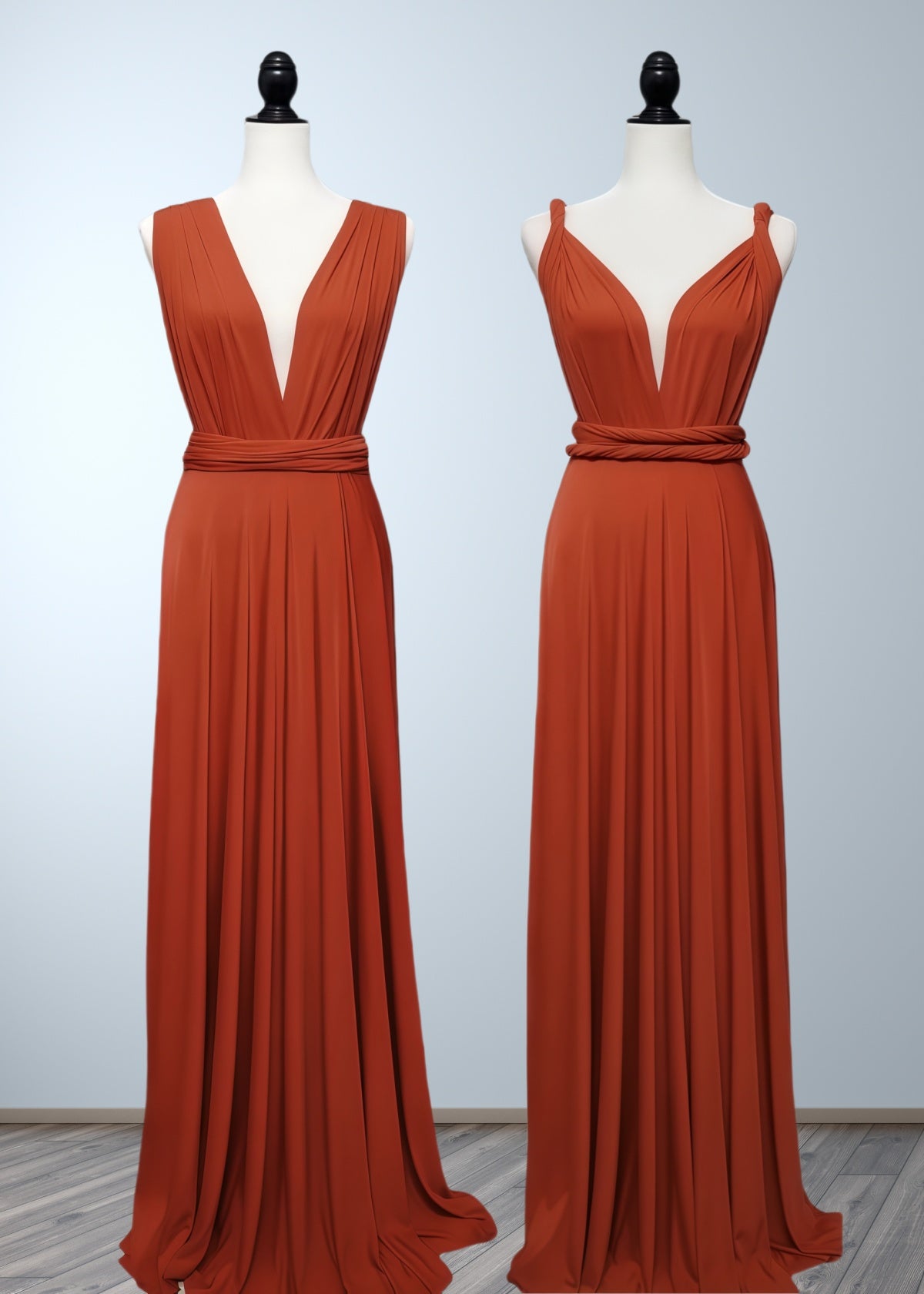 Charlotte | Romance Dreamer Infinity Maternity Orange Chiffon Maxi Bridesmaid Dress with Multiway Convertible - Price #price_variant_lowest# - Orange - PromDressClub