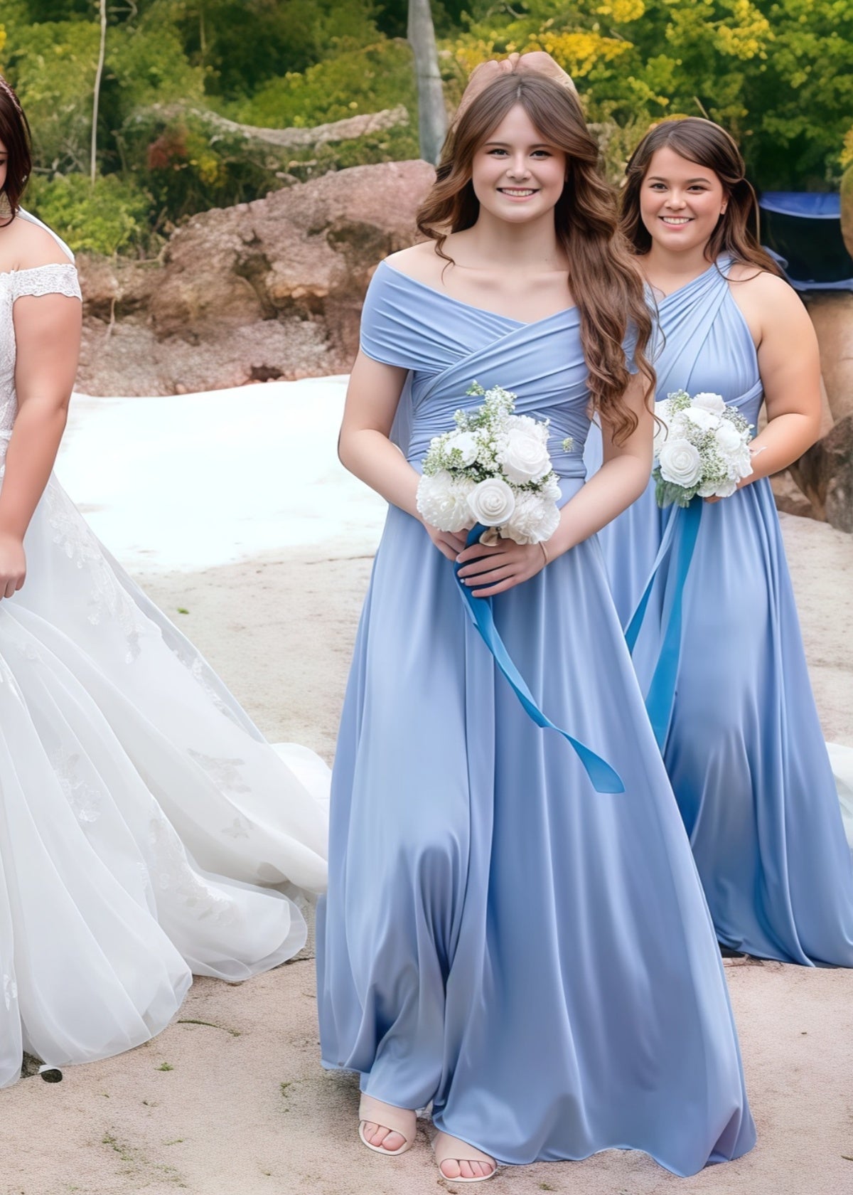 Chloe | Eternal Happiness Plus Size Convertible Chocolate Chiffon Bridesmaid Dress with Multiway Infinity - Price #price_variant_lowest# - Light Blue - PromDressClub