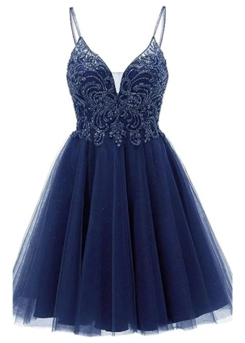 Clarentine | Discover the Perfect Dusty Blue Homecoming Dress for Your Big Night - Navy Blue - PromDressClub