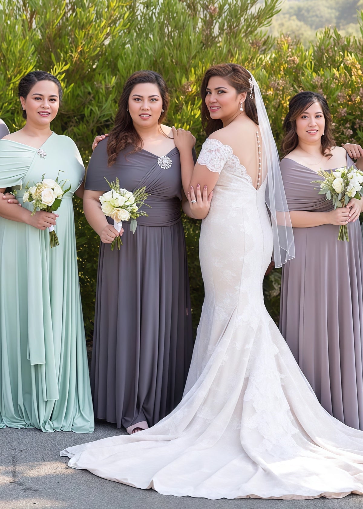 Coral | Ethereal Elegance Convertible Taupe Chiffon Maxi Bridesmaid Dress with Multiway Infinity - Price #price_variant_lowest# - Sage - PromDressClub