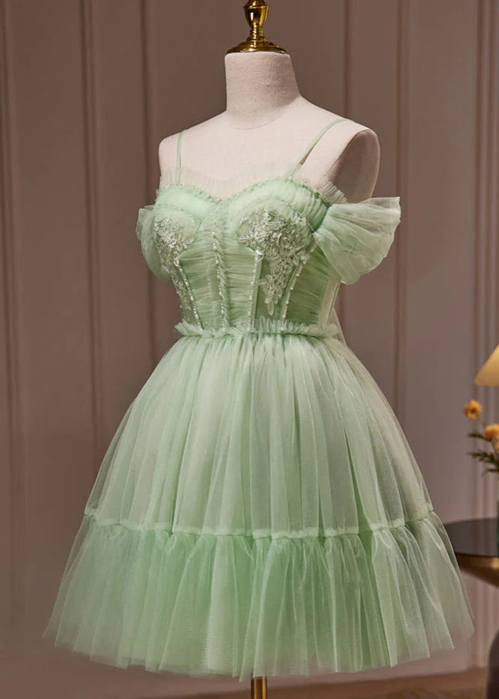 Cyra | Shine at Homecoming in a Flattering Sage Green Corset Dress - Sage - PromDressClub