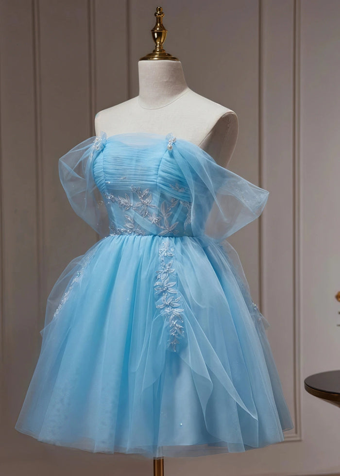 Damaskina | Discover Your Dream Strapless Homecoming Dress for Prom Night - Sky Blue - PromDressClub