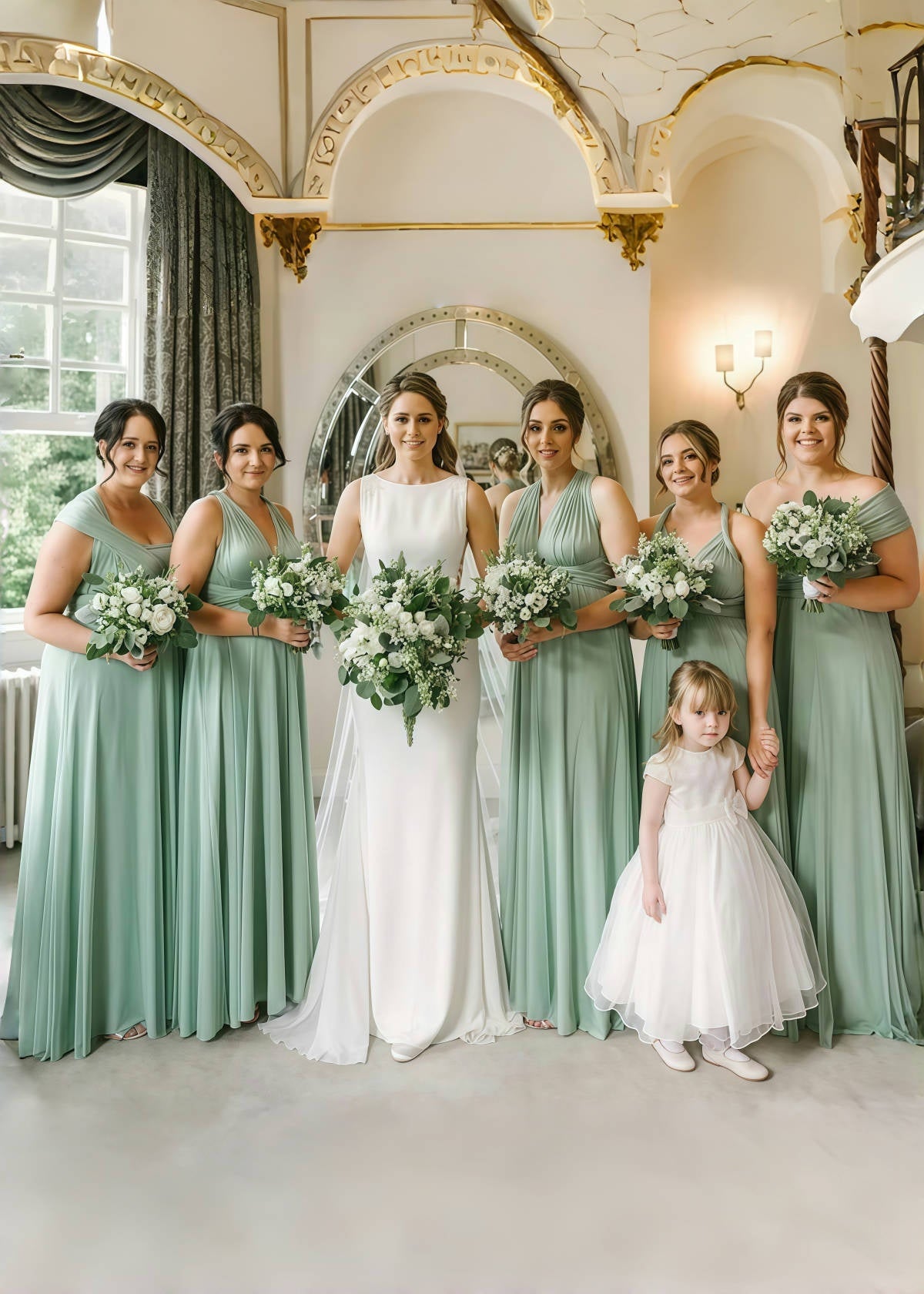 Darlene | Gorgeous Infinity Maternity Sage Green Chiffon Maxi Bridesmaid Dress with Multiway Convertible - Price #price_variant_lowest# - Sage - PromDressClub