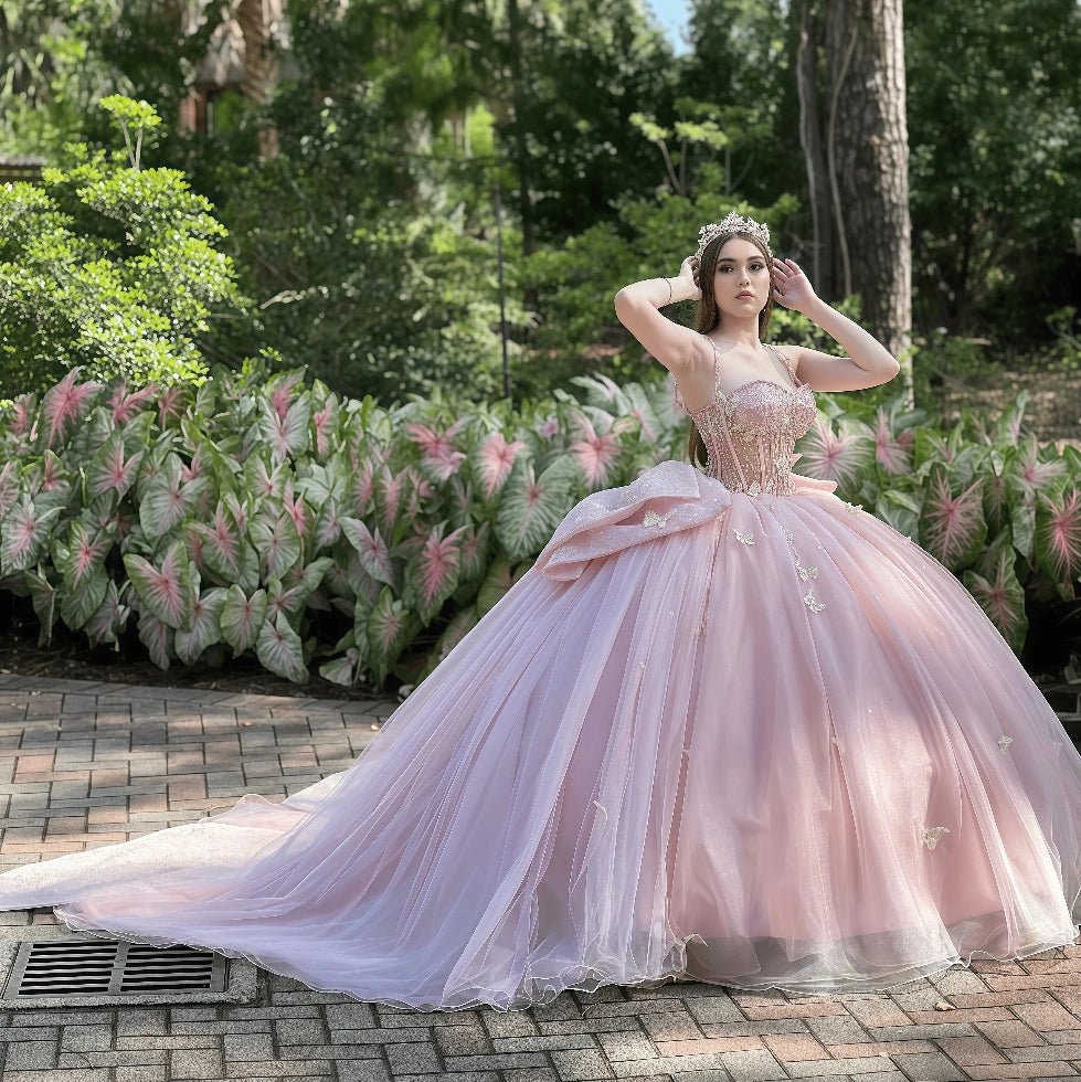 Darlene | Gorgeous Light Pink Quinceanera Dresses with Bow - Elegant & Charming - Light Pink - PromDressClub