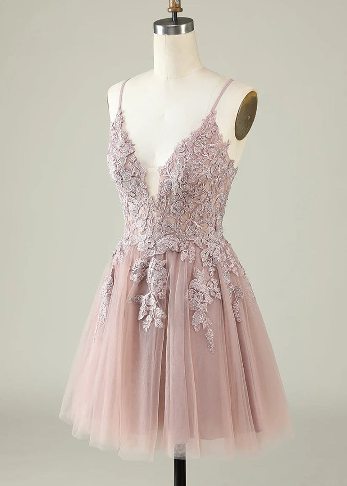 Deledda | Discover Your Dream Rose Gold Homecoming Dress - Sparkle in Style! - Rose Gold - PromDressClub