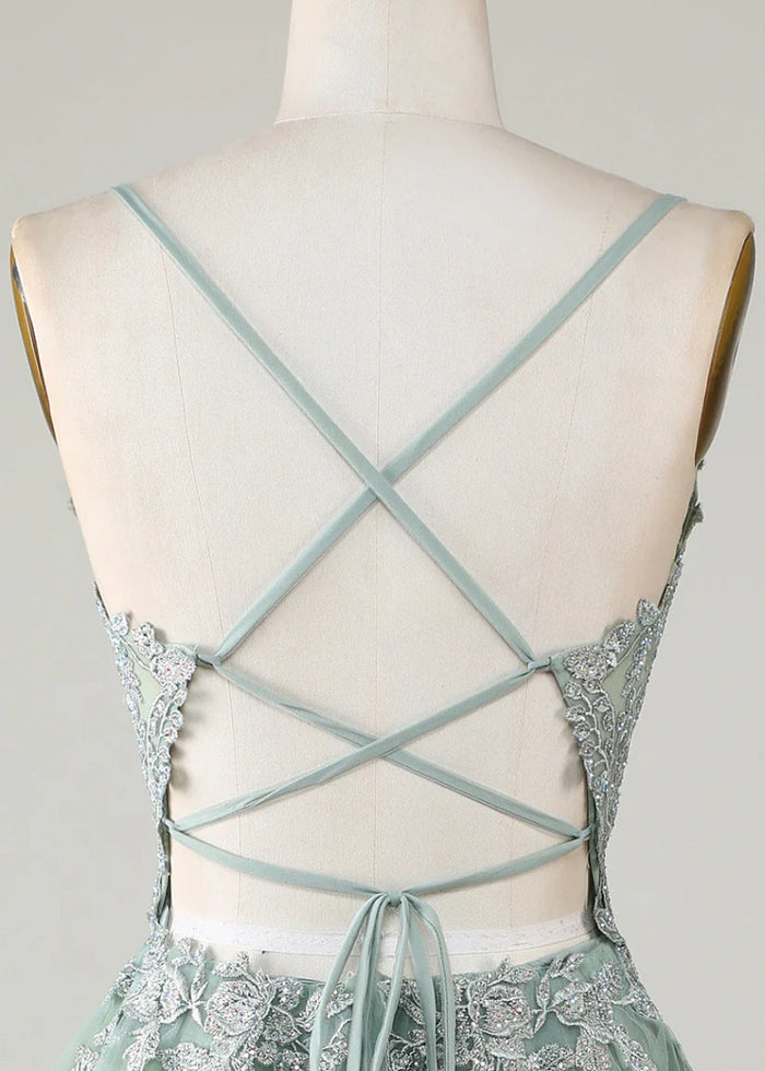 Deledda | Discover Your Dream Rose Gold Homecoming Dress - Sparkle in Style! - Sage - PromDressClub