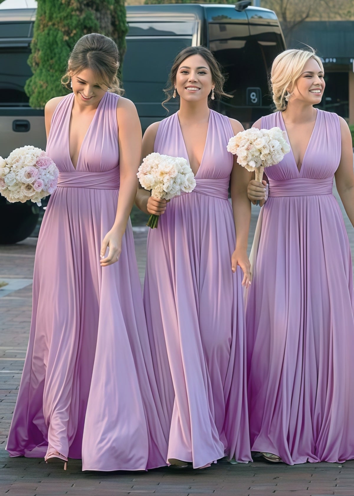 Denise | Epitome of Allure Infinity Lavender Chiffon Maxi Bridesmaid Dress with Multiway Convertible - Price #price_variant_lowest# - Lavender - PromDressClub