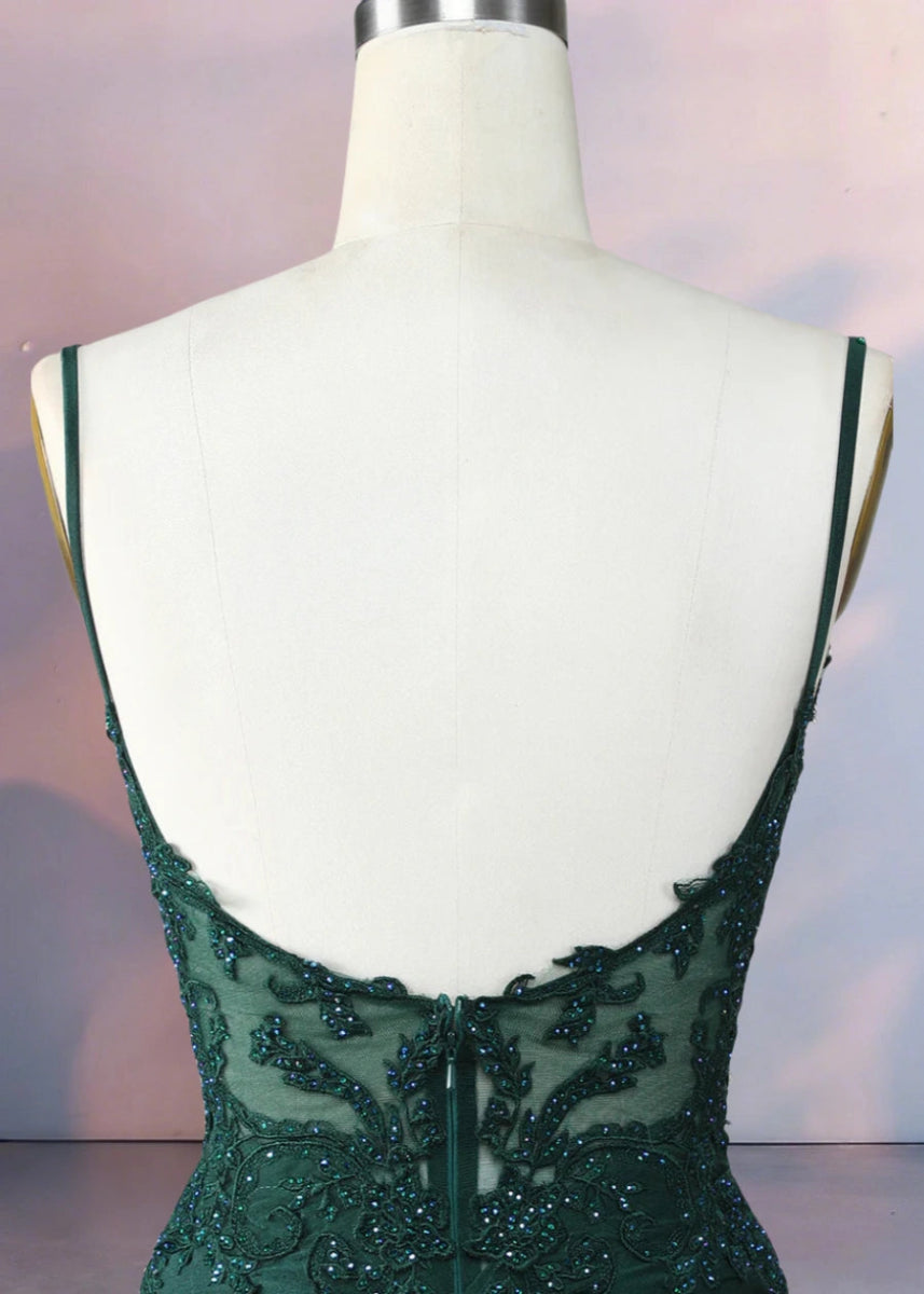 Diamanda | Slay Night in a Showstopping Emerald Green Homecoming Dress - Emerald Green - PromDressClub