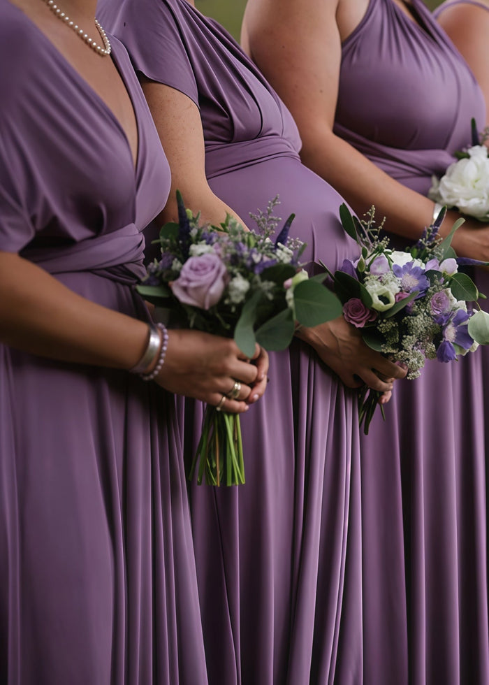 Diana | Cherished Vow Infinity Purple Chiffon Maxi Bridesmaid Dress with Multiway Convertible - Price #price_variant_lowest# - Purple - PromDressClub